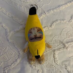 Cute Banana Plush Keychain - Yellow Character